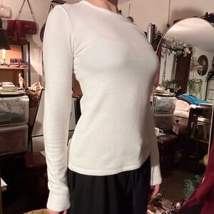 Cuddl Duds White Long Sleeve Top